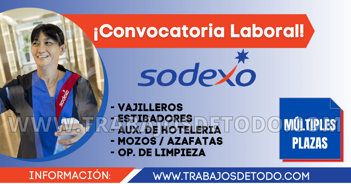 Vacantes disponibles en empresa SODEXO para distintos puestos