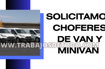 Solicitamos hombres y mujeres para conducir van y minivan