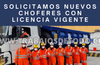 Buscamos operadores y chóferes de todo. Se responsable