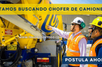 Se está en la búsqueda de chofer y operadores que sean responsables