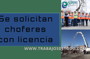 Se está solicitando chofer y operadores que cuentan con disponibilidad